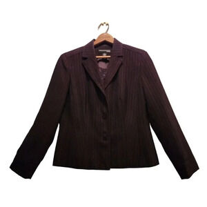 Vintage Norton McNaughton Blazer Womens Petites 8P Brown Pockets Single Breasted